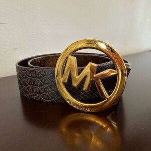 Michael Kors Women's Size L Brown Snake Embossed Belt